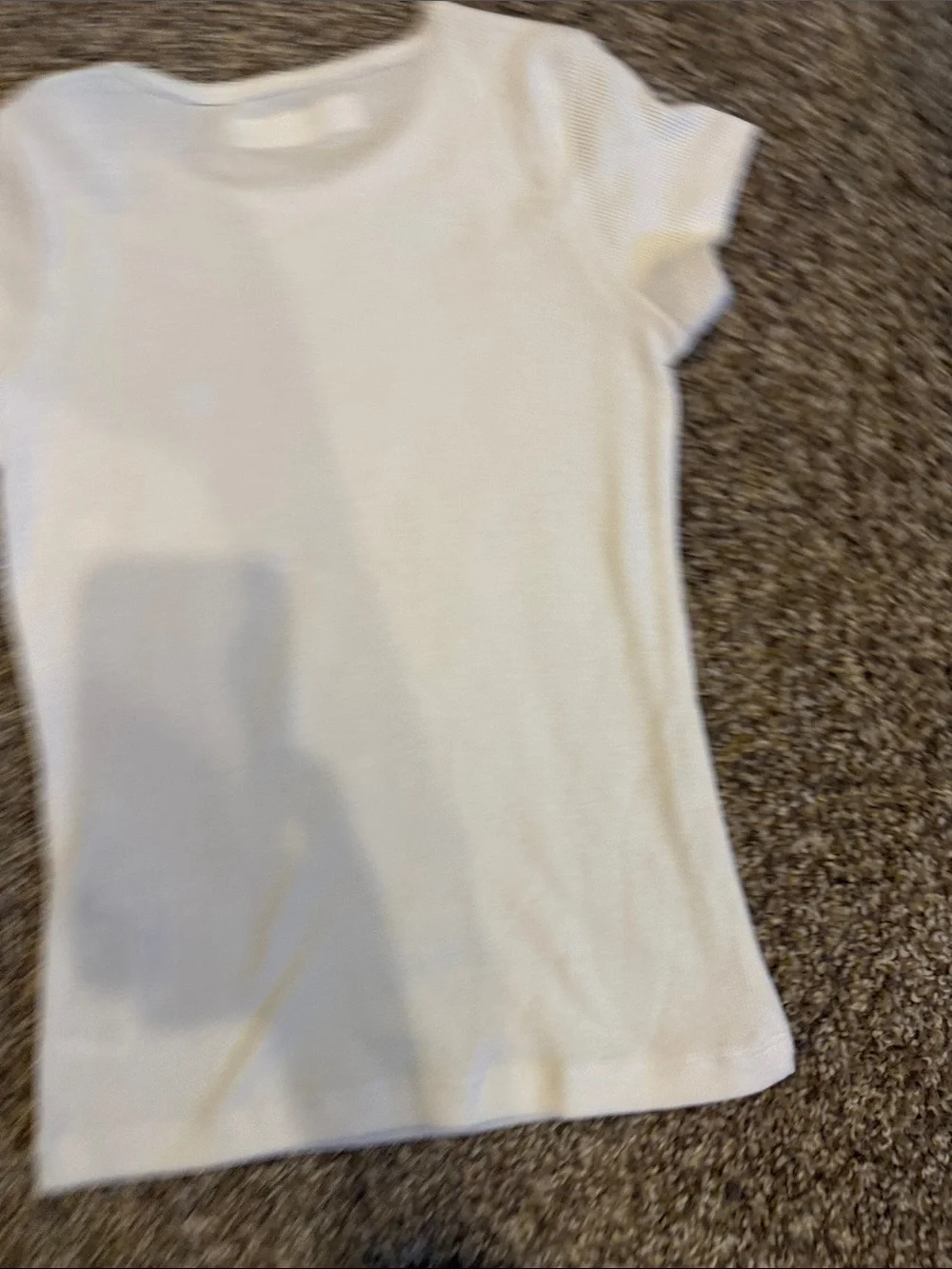 abercrombie kids White Ribbed Short Sleeve Tee